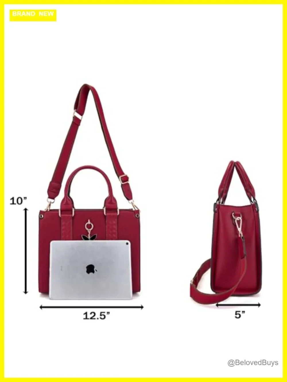 Butterfly Pendant Satchel Purse and Wallet Set with RFID Blocking Wide Strap